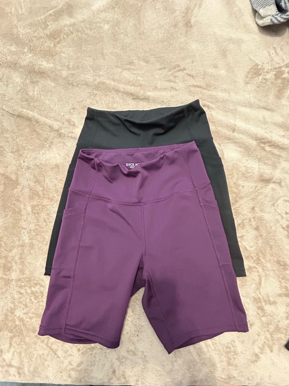 High-Rise Purple Bike Shorts with Pocket